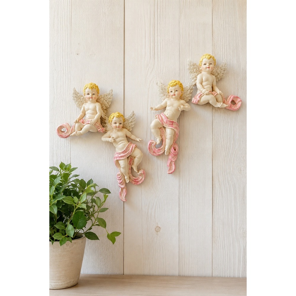 Vintage House of Lloyd Cherub Guardian Corner Plaques '98 Christmas Around World